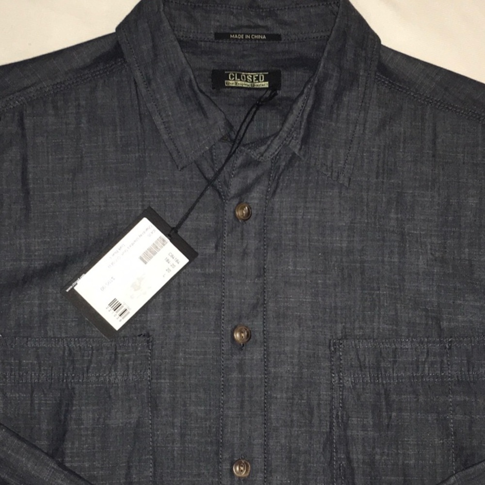 NWT Closed Chambray Stamford Shirt Dark Blue, L - Picture 5 of 13